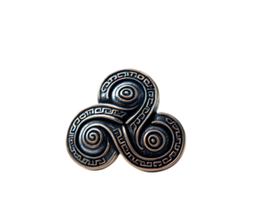 Elegant triskele brooch with ancient Celtic design charm
