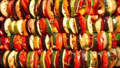 夏野菜のラタトゥイユの煮込みテクスチャ