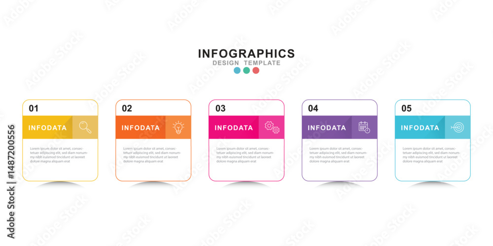 Leinwandbilder vector infographic label design template with icons and 5 options or steps. for your business data. 