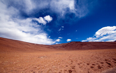 Sand dunes in Nubra valley in Himalayas. Hunder, Nubra valley, Ladakh