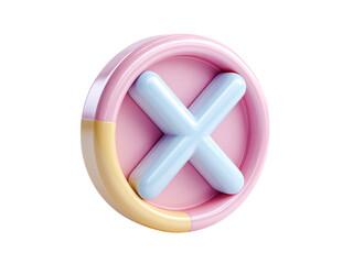 Obraz premium 3D render soft pastel CANCEL icon