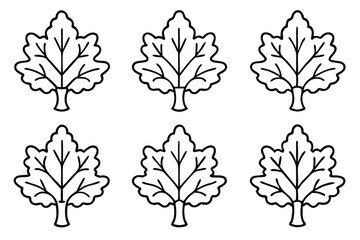 Ember Wood Oak Forest Line Art