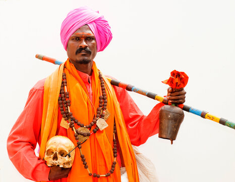 Indigenous Aghori Sadhu, They lived at the cremation place, India.