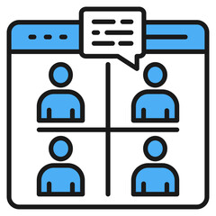 Virtual Meeting Icon For Design Elements