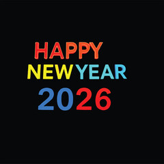Happy new year 2026 concept. Happy New Year and Christmas 2026 modern art banner or background, ideal for branding, banners, greeting cards, social media, and cover designs.