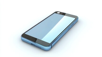 A black digital smartphone with a blank screen isolated on white, showcasing modern wireless communication technology and an empty display for your design