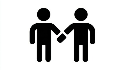 Symbol of friendship and unity between two people. Business concept in minimal