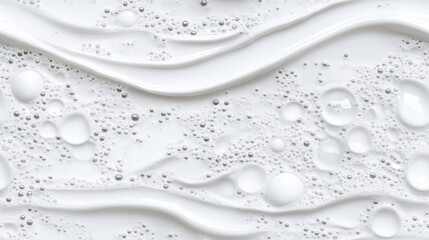 Foamy Texture: A close-up view of a smooth, foamy texture. The texture creates a dynamic pattern of waves and bubbles.