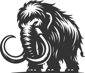 Wild animal silhouette of a mammoth vector