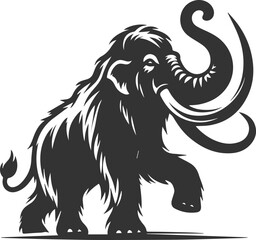 Wild animal silhouette of a mammoth vector