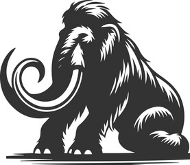 Wild animal silhouette of a mammoth vector
