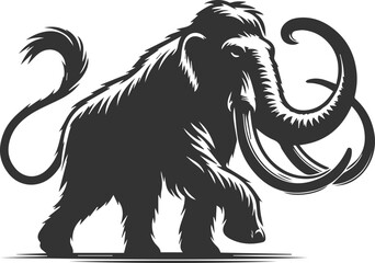 Wild animal silhouette of a mammoth vector