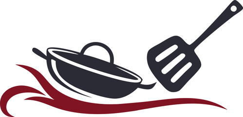 Cooking Logo Design – Chef Hat and Spoon Fork Restaurant Icon
