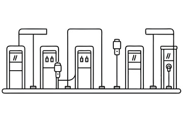 Charging Stations Design Line art