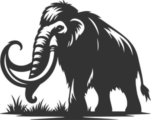 Wild animal silhouette of a mammoth vector