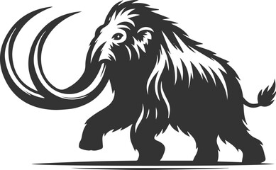 Wild animal silhouette of a mammoth vector