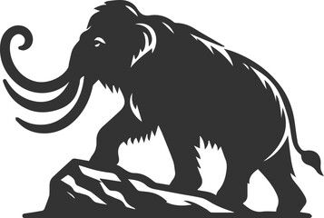 Wild animal silhouette of a mammoth vector