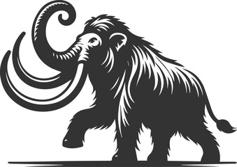 Wild animal silhouette of a mammoth vector
