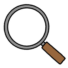 シンプルな検索アイコン　虫眼鏡のイラスト