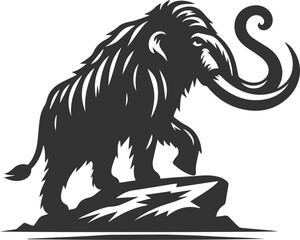 Wild animal silhouette of a mammoth vector