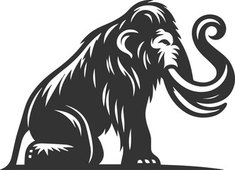 Naklejka premium Wild animal silhouette of a mammoth vector