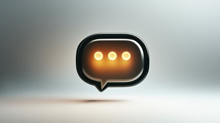 3D glossy speech bubble vector icon set for web design and internet chat concept illustration