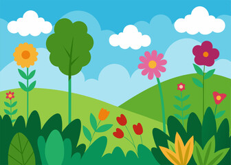 Fototapeta premium Vector coloring book for adults. Summer wild meadow flowers.