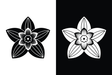 Simple Daffodil Vector Icon. Elegant Flat Design on White or Black Background