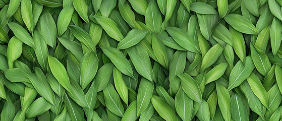 Fototapeta premium Wet Green Leaves Pattern Background