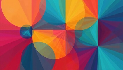 Simple repeating geometric shapes in vibrant colors , motif, background
