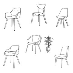 Armchair Hand Drawn Outline