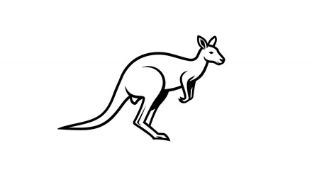Fototapeta premium Kangaroo line art illustration