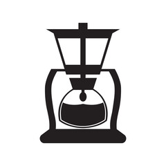 Silhouette of a french press coffee maker vector