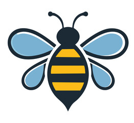 Cute cartoon bee illustration honeycomb stripes