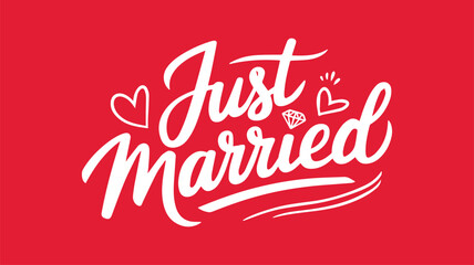 JUST MARRIED calligraphy lettering vector design