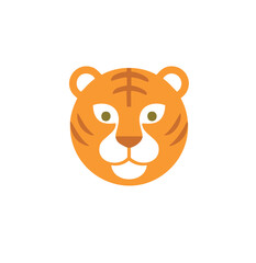 Cute orange tiger face cartoon illustration design
