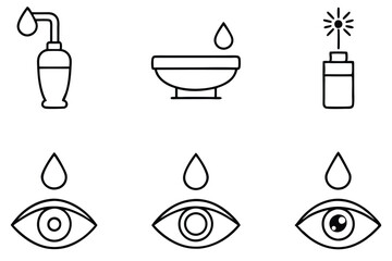 Eye Wash Stations Safety Line Art