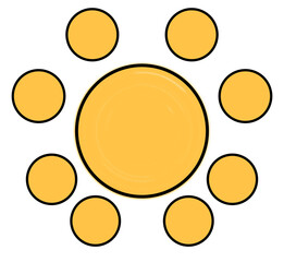 A yellow ball with dynamic patterns and geometric design elements, creating a vibrant, modern, and energetic visual composition.

