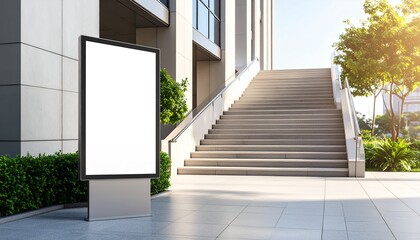 Blank display in city street scene