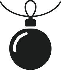 Christmas Ornament Ball Silhouette Vector – Minimalist Holiday Decoration