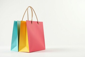 Stylish reusable shopping bag, white backdrop, minimal, cloth