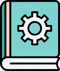 Black Book icon with settings sign. Book icon and customize, setup, manage, process concept. Vector graphics.