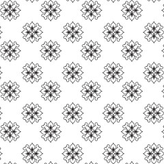 Elegant Black and White Floral Mandala Seamless Pattern | Vector Tile for Backgrounds & Textiles | Modern stylish abstract texture | Geometric floral seamless patterns | Simple illustrations