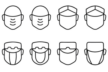 Face Shields Protect Clear Line Art