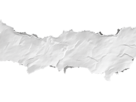White Torn Paper Edge with Transparent Background