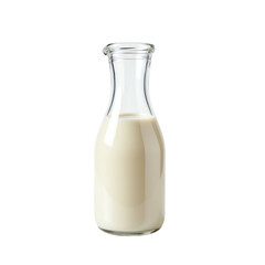 Fresh milk in a glass bottle.