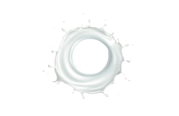 Milk circle splashes isolate on blue background liqiud splash 3d render