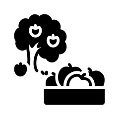 Vector solid icon for Fruit cultivation