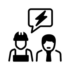 Vector solid icon for Labour disputes