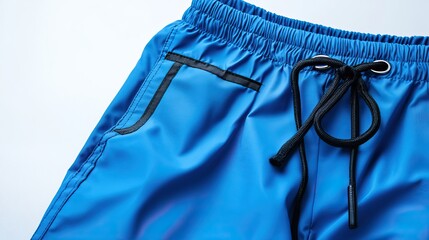 Blue Shorts with Black Drawstring